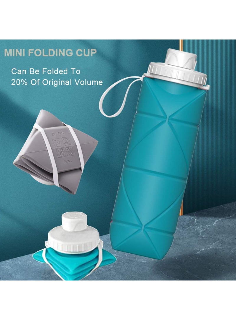 Hihonor Collapsible Water Bottles Cups Leakproof Valve Reusable BPA Free Silicone Foldable Travel Water Bottle Cup for Gym Camping Hiking Travel Sports Lightweight Durable - Image 4