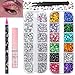 Canvalite Rhinestones for Face Colorful Face Gems Jewels AB & Clear Eye Hair Nail Gems with Quick Dry Makeup Glue, 1 Rhinestones Picker Wax Pen, 1 Tweezers for Nail Art Makeup - Image 2