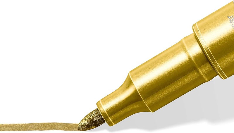 Staedtler 8323-S Pack of 3 Metallic Pens - Gold, Silver, and White - Image 3
