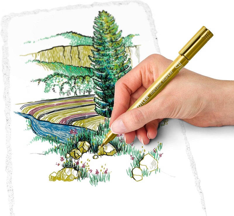Staedtler 8323-S Pack of 3 Metallic Pens - Gold, Silver, and White - Image 4