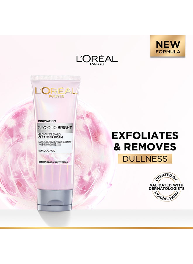 L'OREAL PARIS غسول جلوي مضيء يومي مع حمض الجليكوليك - 100 مل وحزمة سيروم تقشير مضاد للبقع الداكنة مع حمض الجليكوليك - Image 3