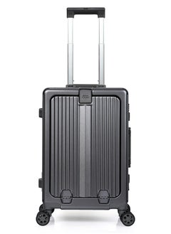 MORANO Morano Modern Carry-on Aluminum Frame Polycarbonate Luggage with Four Universal Wheels and Combination Lock (Grey) Size: 35 CM X 24 CM X 55 CM  - Image 2