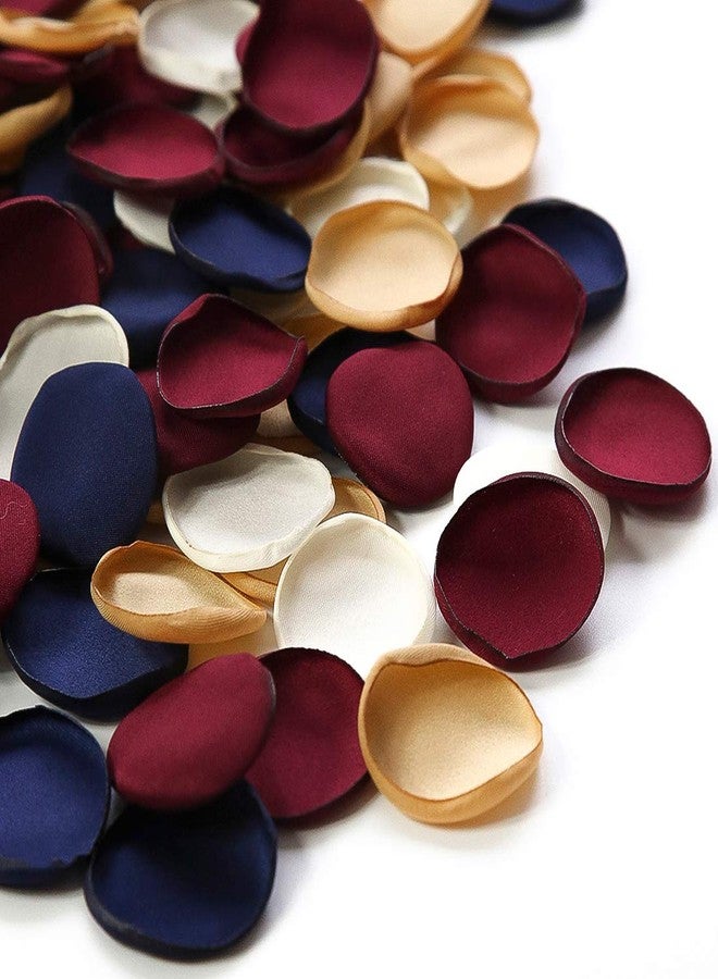 Floroom 300pcs Rose Petals Burgundy Navy Faux Silk Flower Petals for Wedding Flower Girl Basket Aisle Runner Scatter Dinner Table Centerpieces Party Confetti Bridal Shower Romantic Night Decoration - Image 1