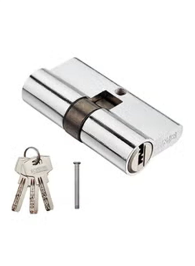 Pickproof Corrosion-Resistant Easy install Double Sided Keyed Lock Cylinder Security Upgrade with 3-piece Keys, 70mm, Silver - Image 1