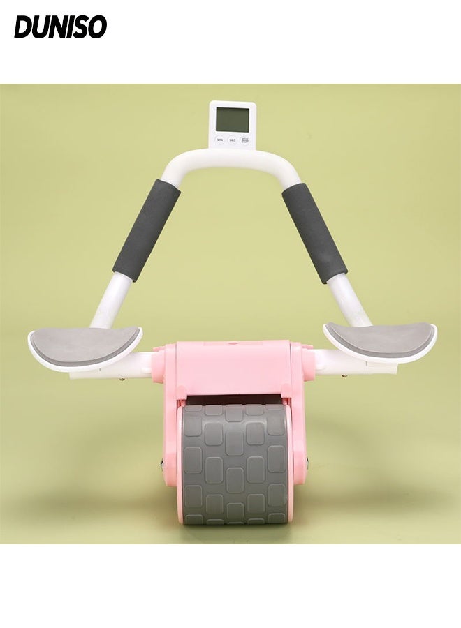 DUNISO عجلة تمارين البطن، عجلة تمارين البطن مع دعم الكوع، عجلة تمارين البطن مع مؤقت، قوية ومتينة، لتمارين البطن الفعالة - Image 1