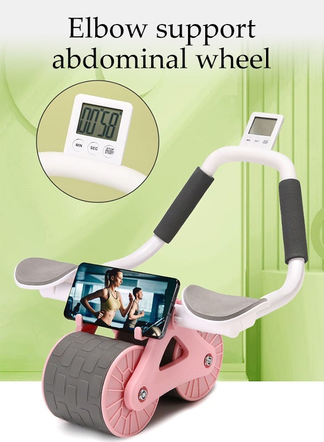 DUNISO عجلة تمارين البطن، عجلة تمارين البطن مع دعم الكوع، عجلة تمارين البطن مع مؤقت، قوية ومتينة، لتمارين البطن الفعالة - Image 2