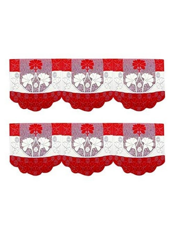 Kuber Industries Flower Cotton 2 Piece 3 Seater Sofa Cover (Maroon) - CTKTC022243 - Image 3