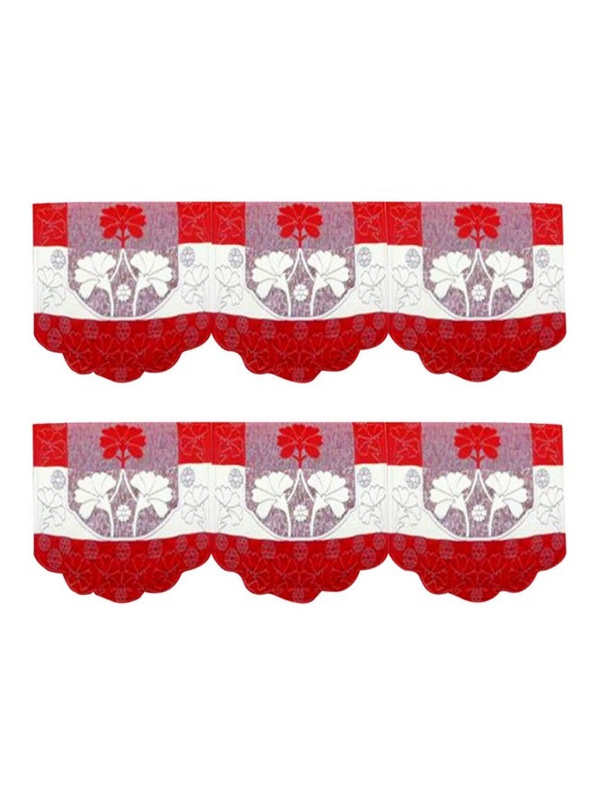 Kuber Industries Flower Cotton 2 Piece 3 Seater Sofa Cover (Maroon) - CTKTC022243 - Image 2