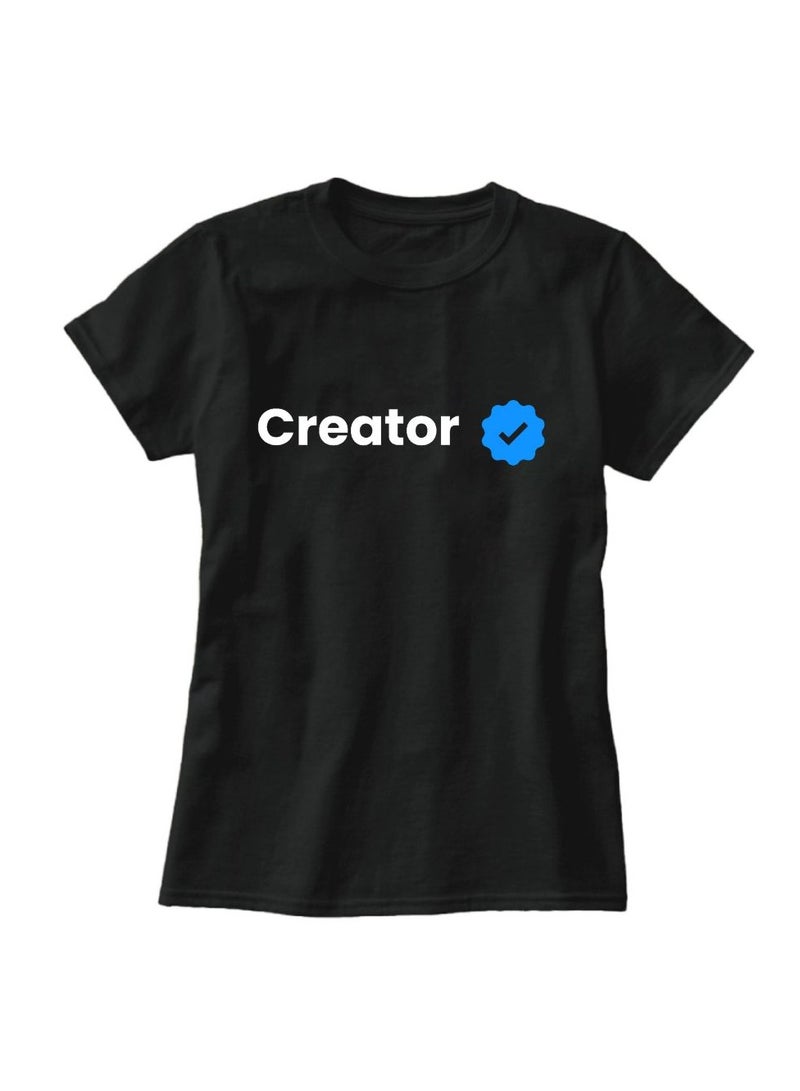 Creator Verified T-Shirt for Men and Women,Unisex Short Sleeve Tee for Adults Stylish Creator Printed Top Tees Mens Casual Graphic Shirt for Daily Wear - Image 1