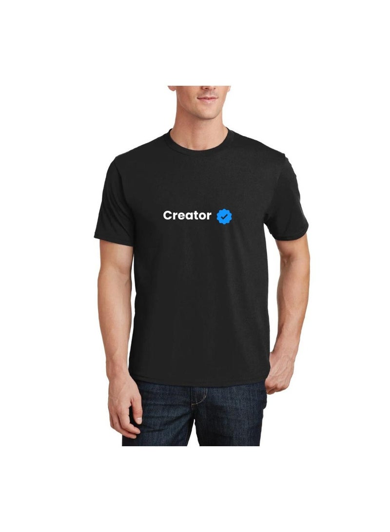 Creator Verified T-Shirt for Men and Women,Unisex Short Sleeve Tee for Adults Stylish Creator Printed Top Tees Mens Casual Graphic Shirt for Daily Wear - Image 5