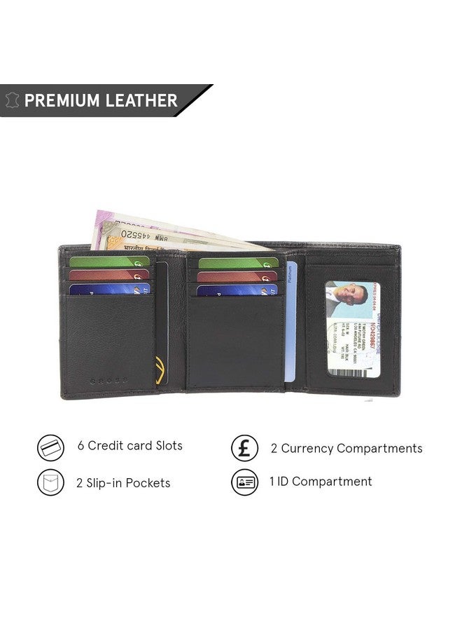 Cross Erie Men's Leather Tri-Fold Wallet -Black - Image 3