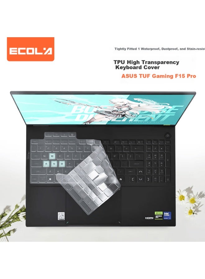 Ecola Asus Tuf Gaming F15 Fx506 Pro Keyboard Film 16-inch Gaming Laptop Keyboard Protective Cover Dustproof Keyboard Skin Eu038 - Image 1
