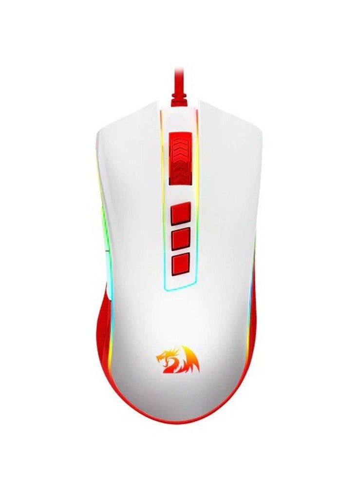 REDRAGON COBRA Wired Gaming Mouse M711C -White/Red - Image 1