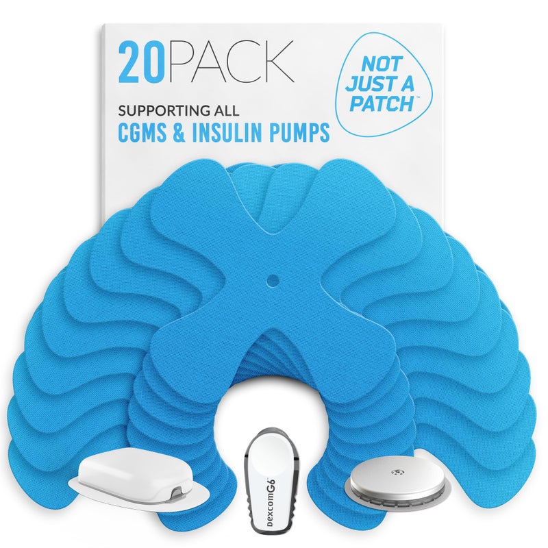 Not Just A Patch XPatch CGM Sensor Patches 20 Pack Water Resistant Omnipod 5 Adhesive Patches Durable for Active Lifestyle for 1014 Days Compatible with Dexcom G6 Libre 2 in Blue - Image 3