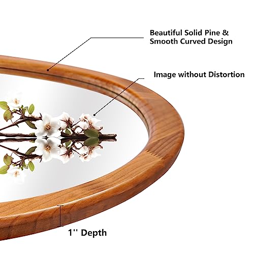 WallBeyond Asymmetrical Mirror, Irregular Wall Mirror for Bathroom, Bedroom, Living Room, Entryway, Hall - Walnut Wood Framed 23" H x 19" W - Image 4