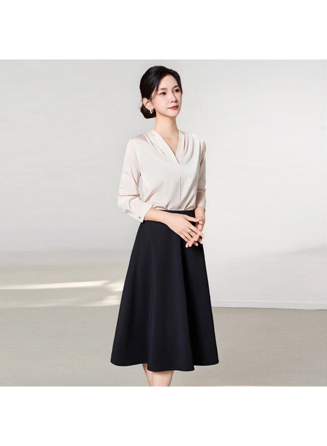 Teluoman Wrinkle-free Elegant Professional Skirt For Women, Mid-length Over-knee Slimming Umbrella Skirt For Interviews And Formal Occasions - Image 2