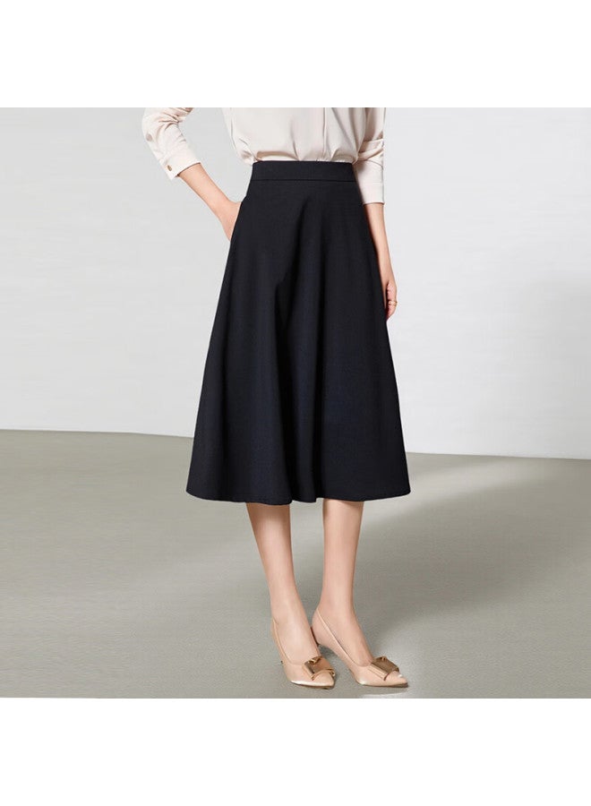 Teluoman Wrinkle-free Elegant Professional Skirt For Women, Mid-length Over-knee Slimming Umbrella Skirt For Interviews And Formal Occasions - Image 1