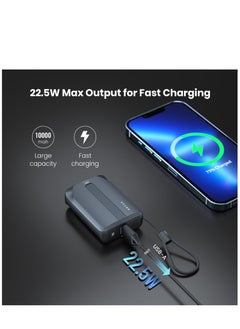 Brave 10000mAh 10000 mAh Power Bank with Built-in USB-C & Lightning Cables, PD 22.5W Portable Charger, Small & Lightweight, 2-Port Fast Charging Battery Pack for iPad Pro/Air, iPhone 16 Pro Max, iPhone 16 Pro, iPhone 15, 14, 13, 12 Series, Samsung S24, S23, S22 Ultra, and More Devices  - Image 4
