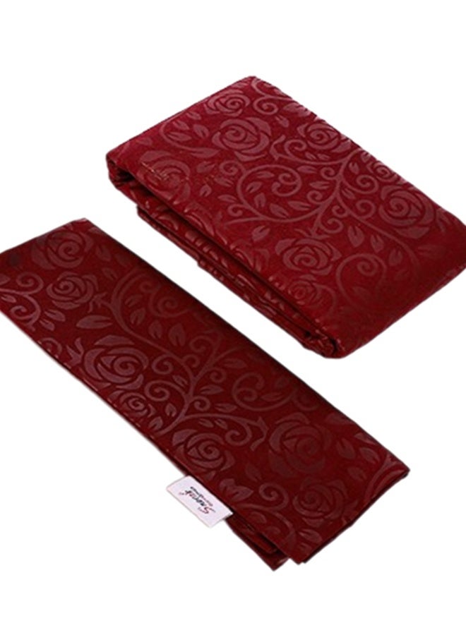 سنوز طقم ملاية سرير عاديه سنوز جاكار مايكروفايبر دارك ريد (تصميم فلاورى) - 180*240 سم + كيس مخدة إضافي - Image 2