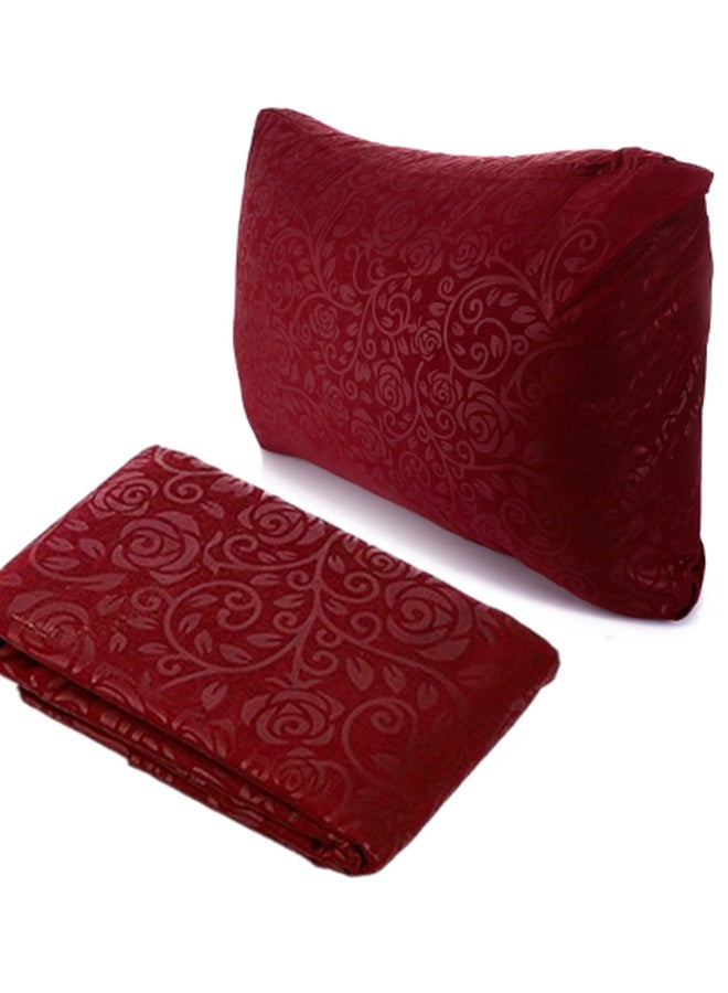 سنوز طقم ملاية سرير عاديه سنوز جاكار مايكروفايبر دارك ريد (تصميم فلاورى) - 180*240 سم + كيس مخدة إضافي - Image 1