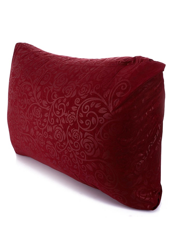 سنوز طقم ملاية سرير عاديه سنوز جاكار مايكروفايبر دارك ريد (تصميم فلاورى) - 180*240 سم + كيس مخدة إضافي - Image 5