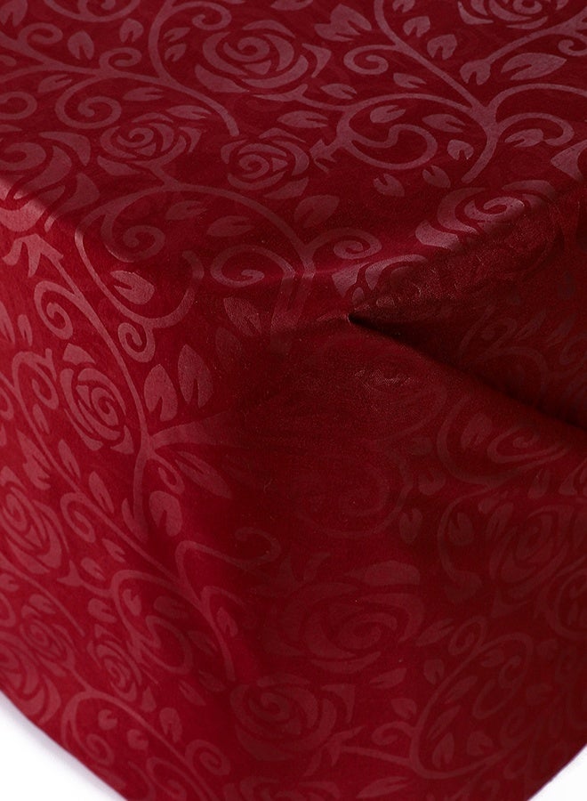 سنوز طقم ملاية سرير عاديه سنوز جاكار مايكروفايبر دارك ريد (تصميم فلاورى) - 180*240 سم + كيس مخدة إضافي - Image 4