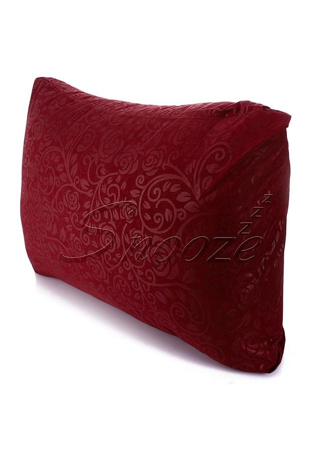 snooze Snooze Flat Jakared microfiber Bed Sheet - Dark red (flowery design) 180*240 Cm + Free Pillowcase  - Image 3
