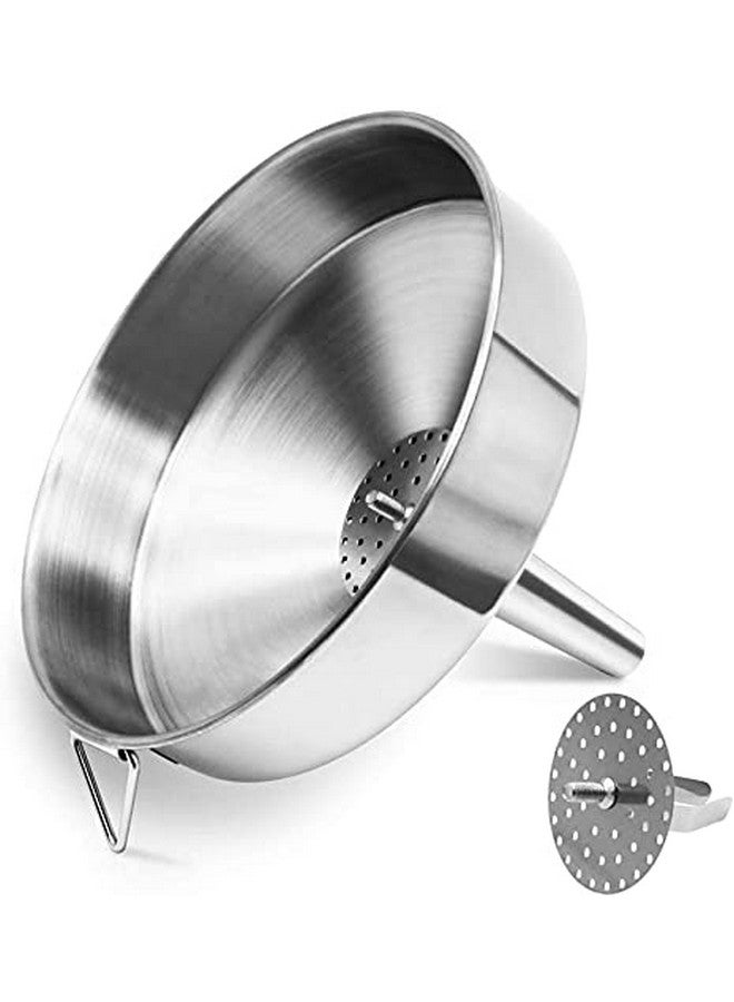 THW® Stainless Steel Large Funnel (16 cm) with Detachable Strainer Filter for Cooking Oil and Transmission Liquid and Powder - Image 1