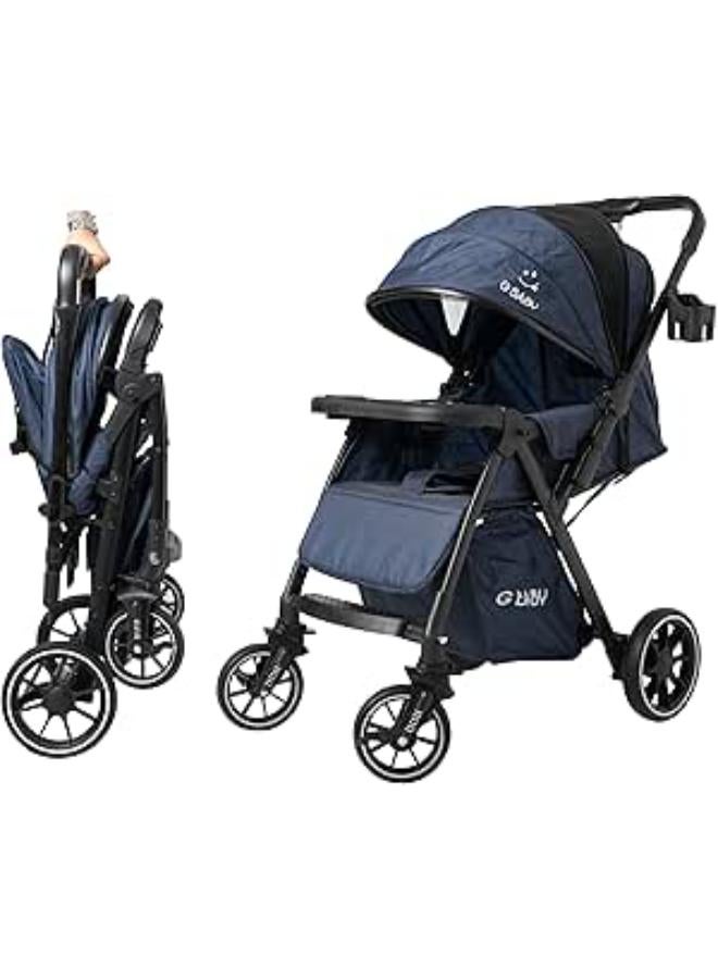 G Baby (G44) stroller baby/Kids Travel Stroller Reversible Handle, LIGHTWEIGHT, COMPACT DESIGN,Mosquito Net_Navy