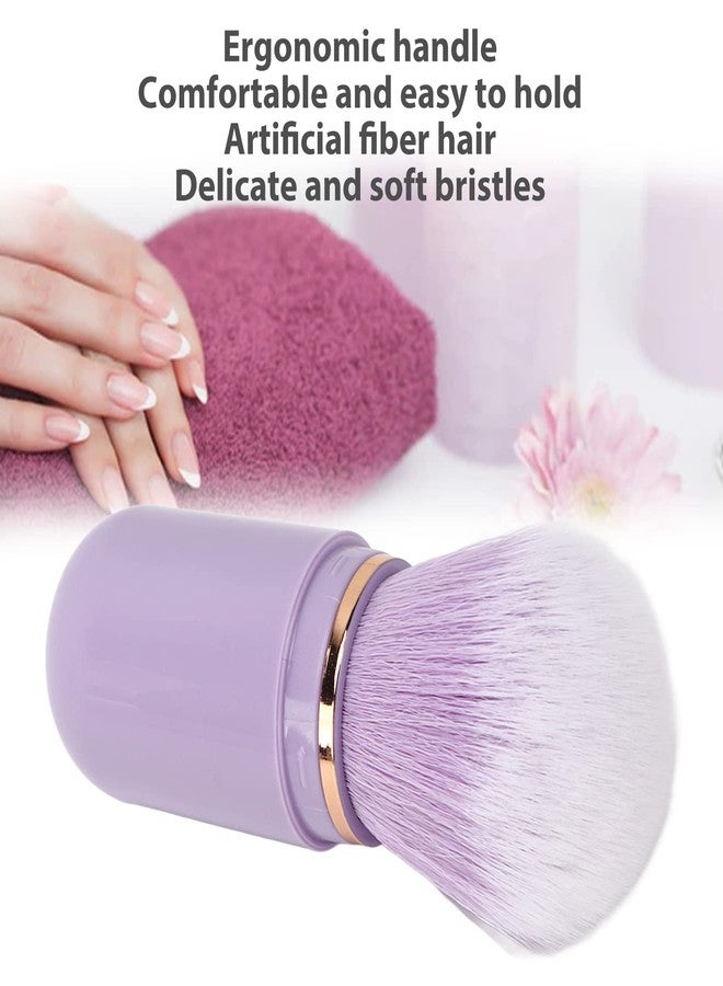 Filfeel Nail Dust Brush, Nail Art Dust Powder Remover Brush Rhinestone Handle Nail Art Dust Cleaner Brush Professional Nail Art Tool Manicure Duster Tools for Acrylic Gel Nails (Purple) - Image 3