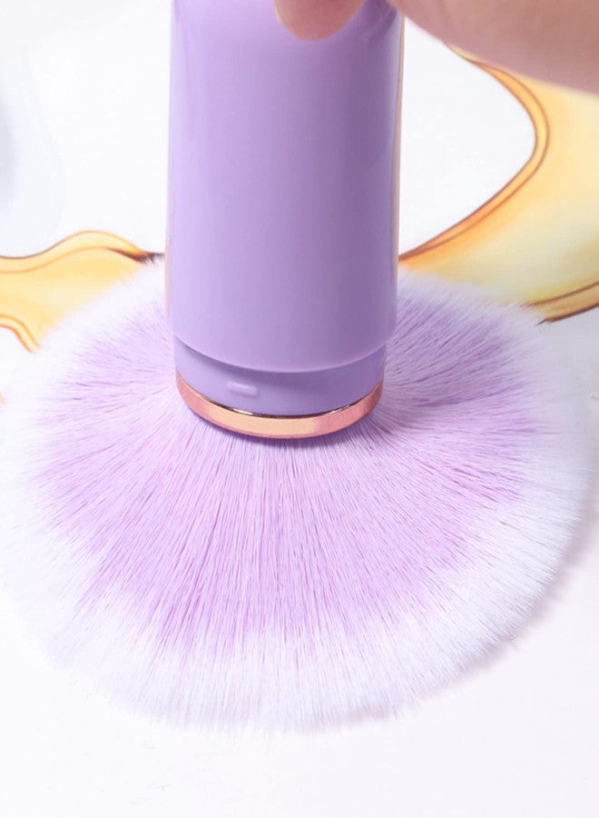 Filfeel Nail Dust Brush, Nail Art Dust Powder Remover Brush Rhinestone Handle Nail Art Dust Cleaner Brush Professional Nail Art Tool Manicure Duster Tools for Acrylic Gel Nails (Purple) - Image 5