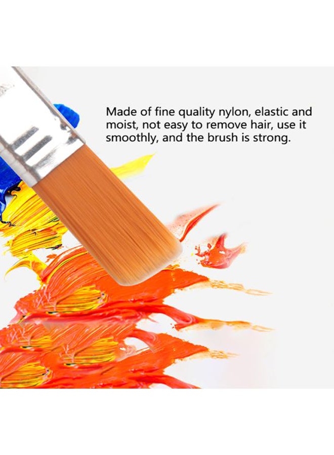 12-Piece Flat Hair Painting Brush Set Orange/Beige/Silver 12x2.8, 13x2.9, 14x2.9, 15x2.9, 15x3, 15x3.1, 16x3.1, 16x3.2, 16x3.3, 16.5x3.3, 17.5x3.5centimeter  - Image 2