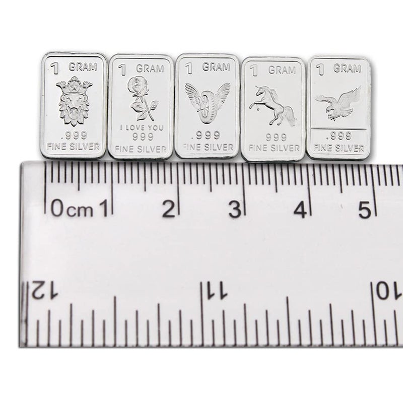 MINT STATE GOLD Three (3) One Gram .999 pure Silver Bars with random designs in a jewelry pouch - Image 4