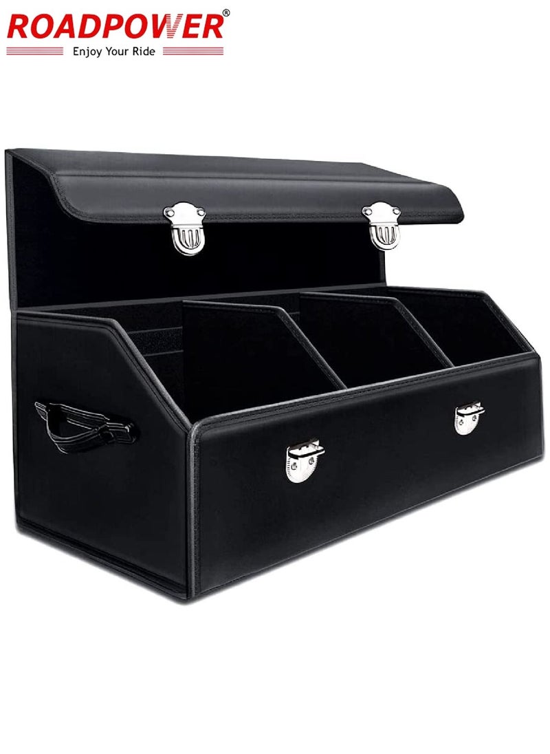 RoadPower - Car Trunk Storage Organizer And Suv  Collapsible Cargo Multi Compartment Adjustable Auto Grocery Large Box 70x30x30Cm - Image 1