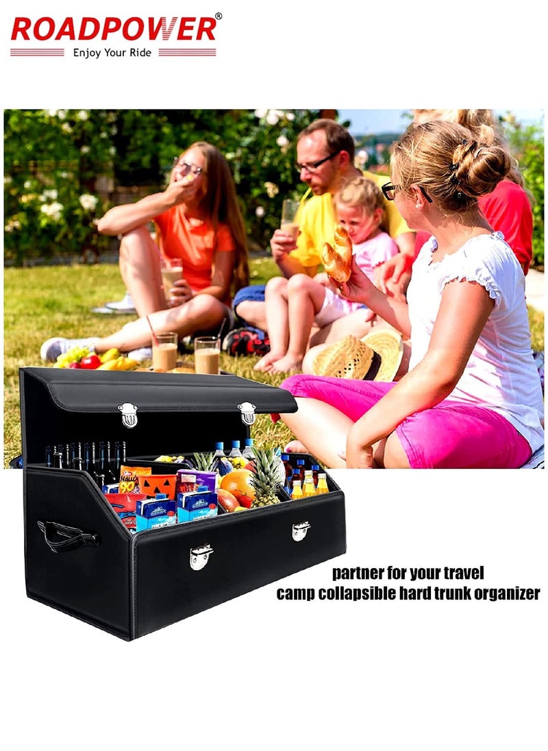 RoadPower - Car Trunk Storage Organizer And Suv  Collapsible Cargo Multi Compartment Adjustable Auto Grocery Large Box 70x30x30Cm - Image 1