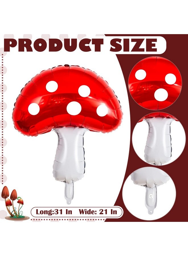 Lewtemi 28 Pcs Mushroom Decorations Hanging Swirls Foil Balloons Forest Plant Theme Balloon Wonderland Party Supplies Wall Decor for Wedding Birthday  - Image 3