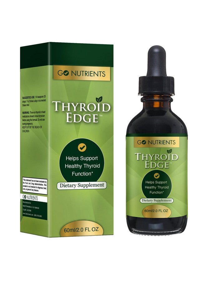 Go Nutrients Thyroid Edge - Thyroid Support for Women & Men - Natural Herbal Blend Supplement Rich in Iodine for Energy & Enhanced Wellness - High Absorbing Liquid Drops, 2oz Bottle - Image 2