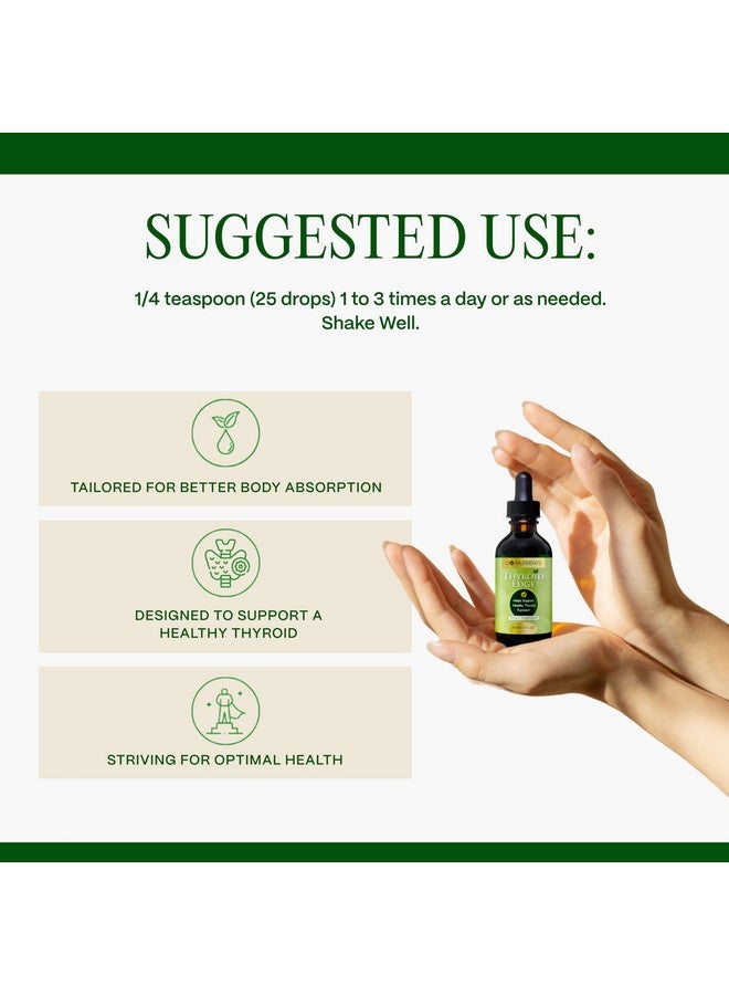 Go Nutrients Thyroid Edge - Thyroid Support for Women & Men - Natural Herbal Blend Supplement Rich in Iodine for Energy & Enhanced Wellness - High Absorbing Liquid Drops, 2oz Bottle - Image 5