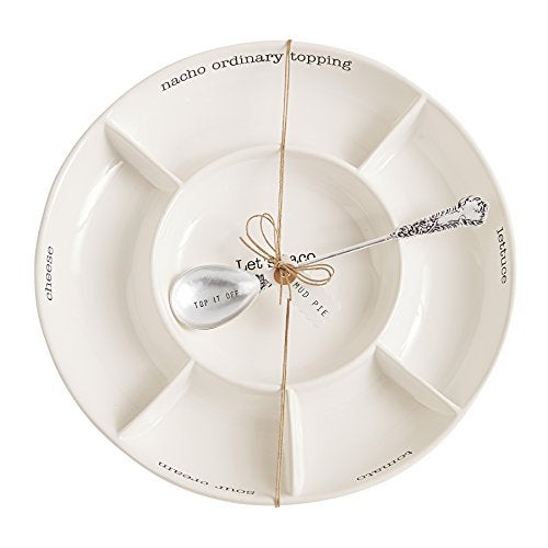 Mud Pie Taco bar Condiment Serving Platter, White - Image 2