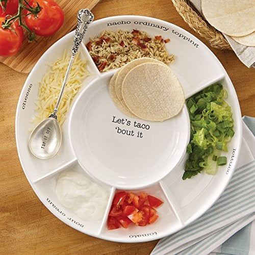 Mud Pie Taco bar Condiment Serving Platter, White - Image 3