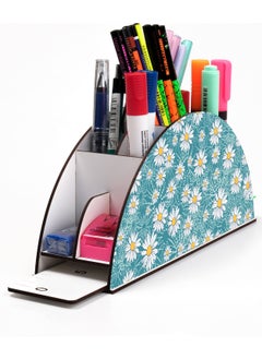 KutuTR Wooden Vip Daisies Model Rainbow Ruler Desktop Pen Holder Organizer Mounted Boxed  - Image 1
