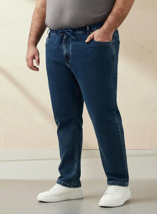 ماكسيم جينز رياضي رجالي بخصر مرن بقصة مريحة