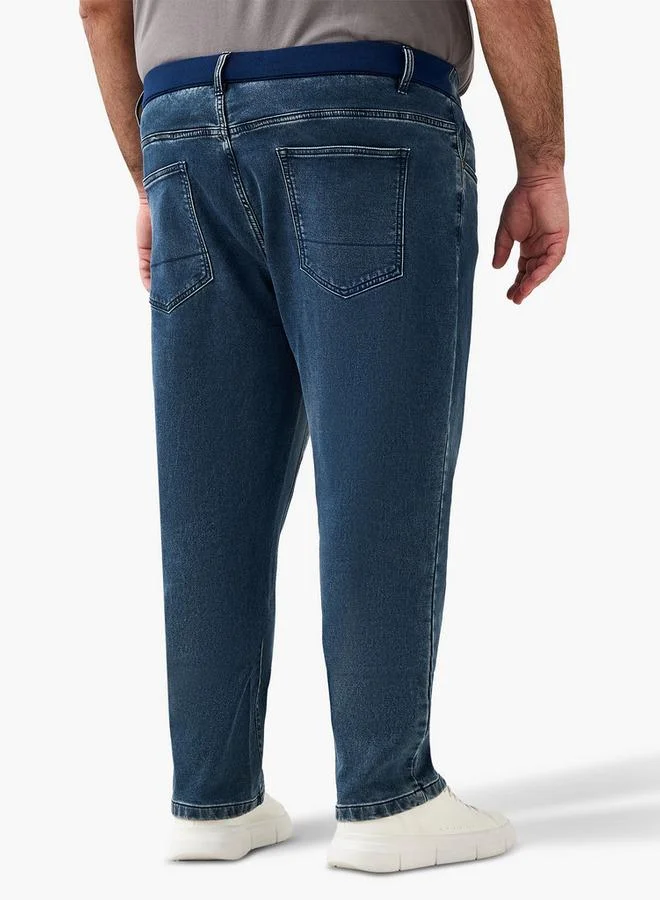Maxim  Men Relaxed Fit Flexi Waist Athletic Jeans for Men | Best Price UAE