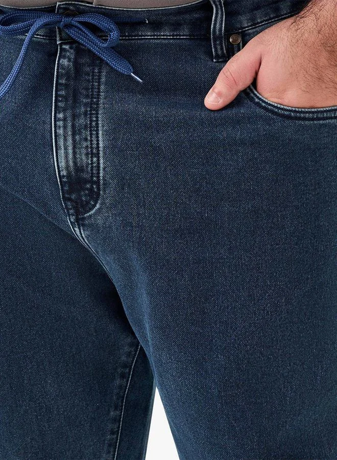 Maxim Blue Men Relaxed Fit Flexi Waist Athletic Jeans for Men | Best Price UAE