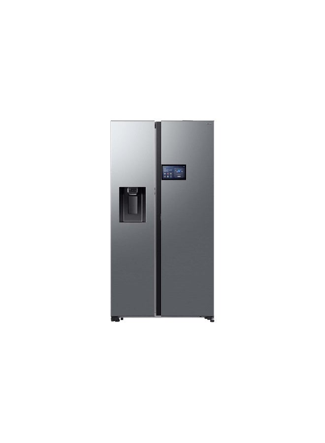 سامسونج Bespoke AI Side by Side Refrigerator 13.8Cuft, Freezer 7.1Cuft, LCD, I&W Dispenser RS90F65DDT silver - Image 1