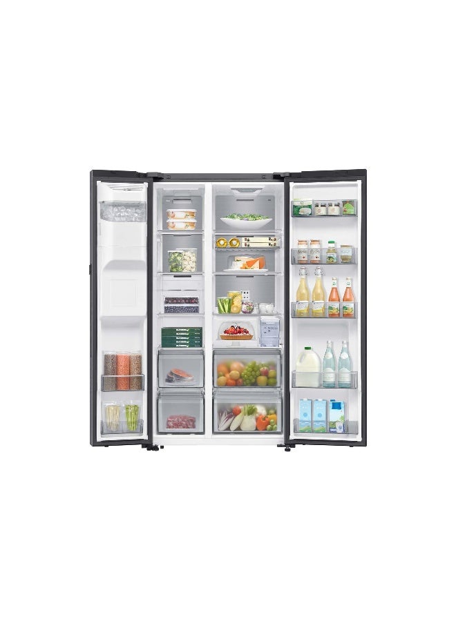 سامسونج Bespoke AI Side by Side Refrigerator 13.8Cuft, Freezer 7.1Cuft, LCD, I&W Dispenser RS90F65DDT silver - Image 4