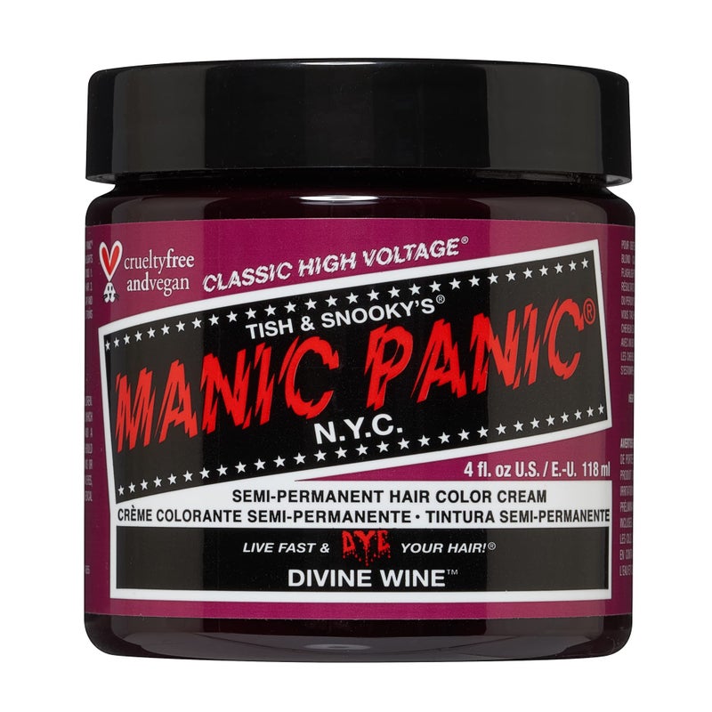 MANIC PANIC Classic Divine Wine Semi Permanent Hair Color - Deep Red-Based Pink Hair Dye for Women & Men That Lasts 4-6 Weeks - Vegan, Ammonia & Cruelty-Free - Create & Mix Custom Shades (4oz) - Image 1