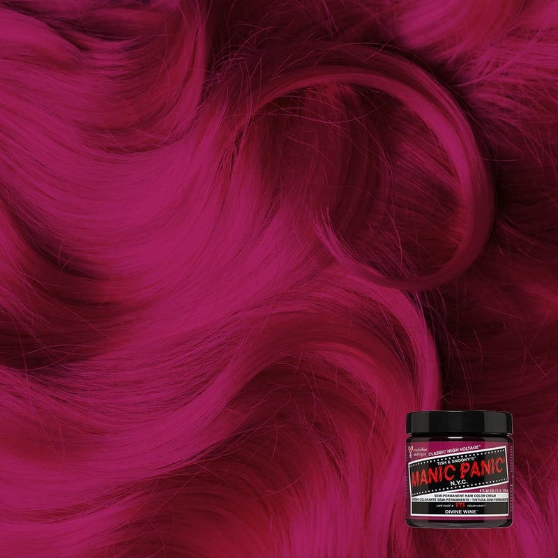 MANIC PANIC Classic Divine Wine Semi Permanent Hair Color - Deep Red-Based Pink Hair Dye for Women & Men That Lasts 4-6 Weeks - Vegan, Ammonia & Cruelty-Free - Create & Mix Custom Shades (4oz) - Image 2