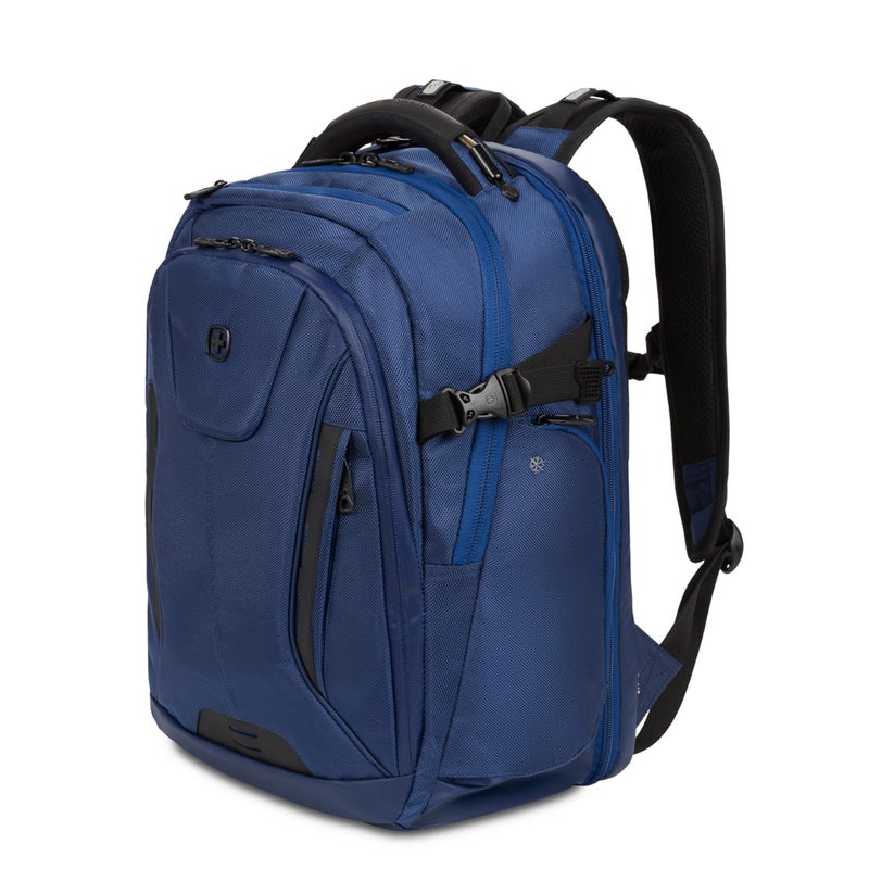 SwissGear Travel Tech Elite Laptop Backpack â€“ Fits Laptops up to 16â€ â€“ ScanSmart TSA-Friendly Backpack with USB Port, Shoe Compartment & Organizer Pockets â€“ Navy Ballistic - Image 1