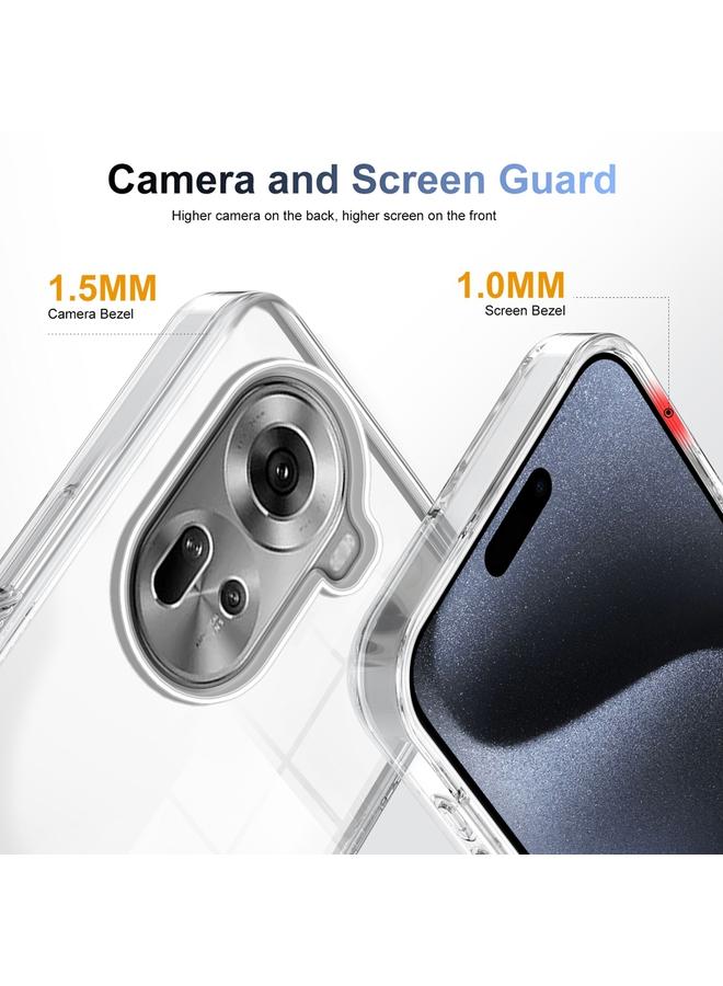 S-TOP Case For OPPO Reno11 5G Global Anti-slip Clear Acrylic Hybrid TPU Phone Case - Image 2